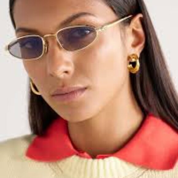 Miu Miu MUA52S ZVN60O Sunglasses Gold Cat Eye Frame, Blue Lenses - Picture 2 of 10